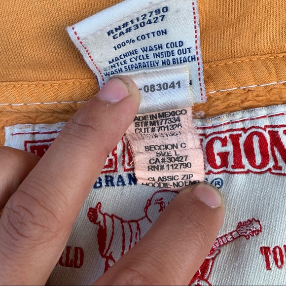 Vintage True Religion Sunburst Orange Zip-Up Hoodie - Picture 6 of 6